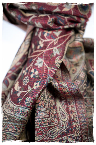 Annamaria Paisley Reversible Kashmir Wool Scarf