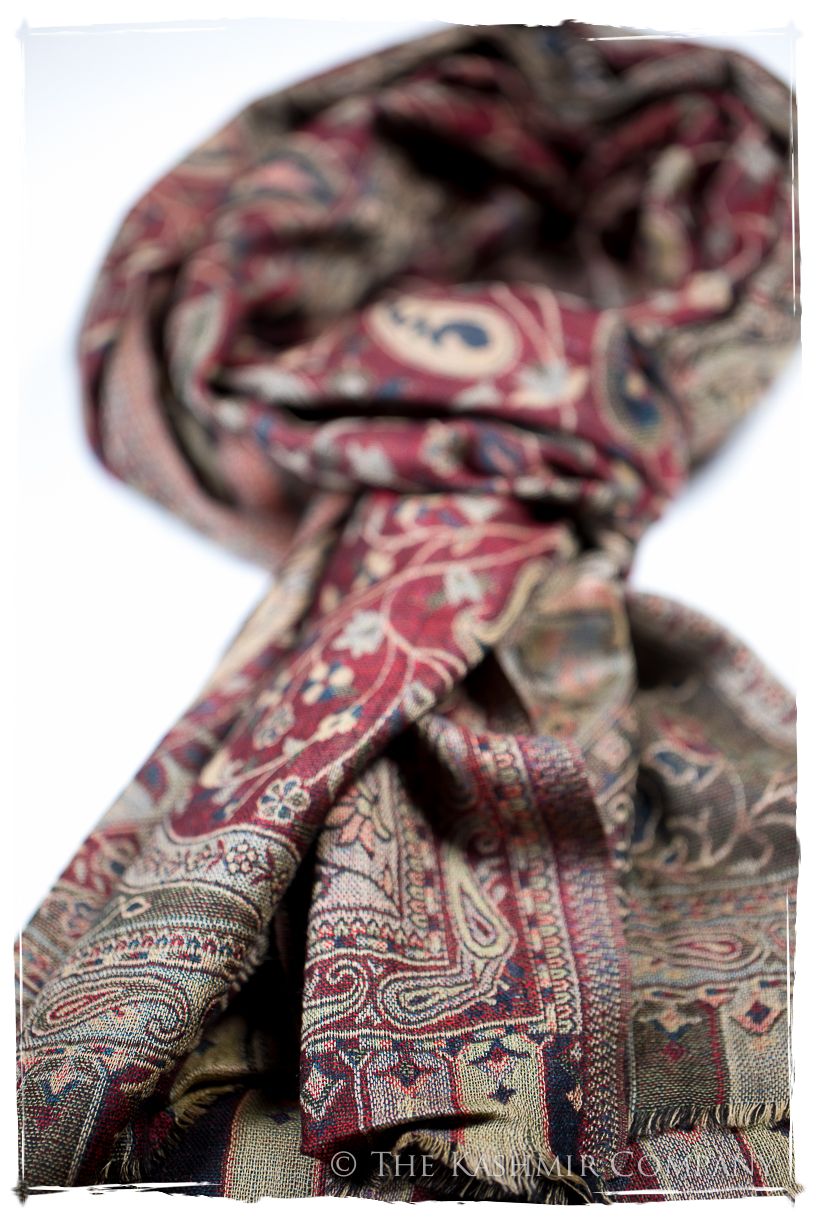 Annamaria Paisley Reversible Kashmir Wool Scarf