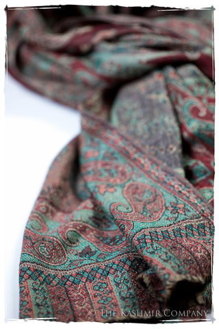 Annunziata Paisley Reversible Kashmir Wool Scarf