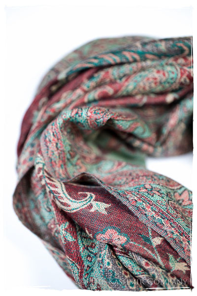 Annunziata Paisley Reversible Kashmir Wool Scarf