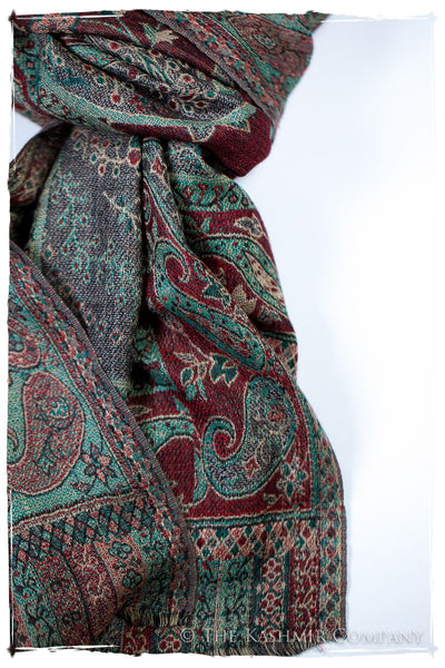 Annunziata Paisley Reversible Kashmir Wool Scarf