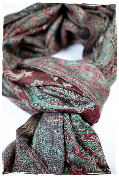 Annunziata Paisley Reversible Kashmir Wool Scarf