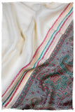 Donatella Frontière Ivory Kashmir Wool Scarf