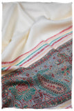 Donatella Frontière Ivory Kashmir Wool Scarf