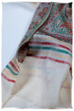Donatella Frontière Ivory Kashmir Wool Scarf