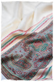 Donatella Frontière Ivory Kashmir Wool Scarf