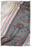 Donatella Frontière Ivory Kashmir Wool Scarf