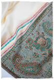 Fabrizia Frontière Ivory Kashmir Wool Scarf