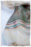 Fabrizia Frontière Ivory Kashmir Wool Scarf
