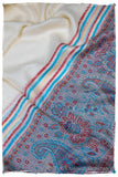 Gelsomina Frontière Ivory Kashmir Wool Scarf
