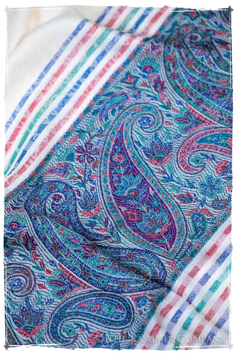 Graziella Frontière Ivory Kashmir Wool Scarf