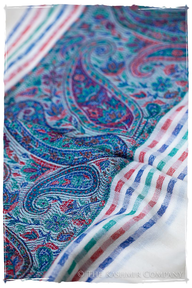 Graziella Frontière Ivory Kashmir Wool Scarf