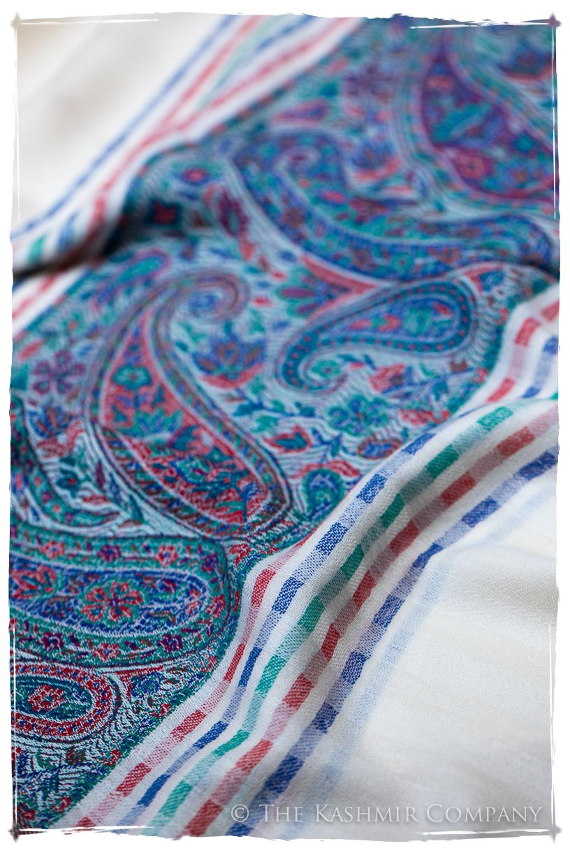 Graziella Frontière Ivory Kashmir Wool Scarf