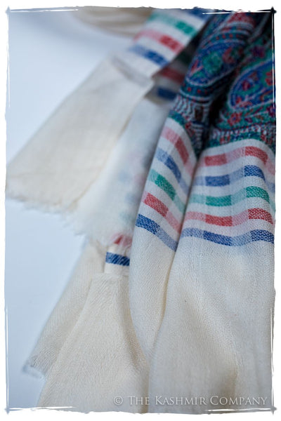 Graziella Frontière Ivory Kashmir Wool Scarf