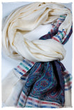 Graziella Frontière Ivory Kashmir Wool Scarf