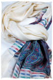 Graziella Frontière Ivory Kashmir Wool Scarf