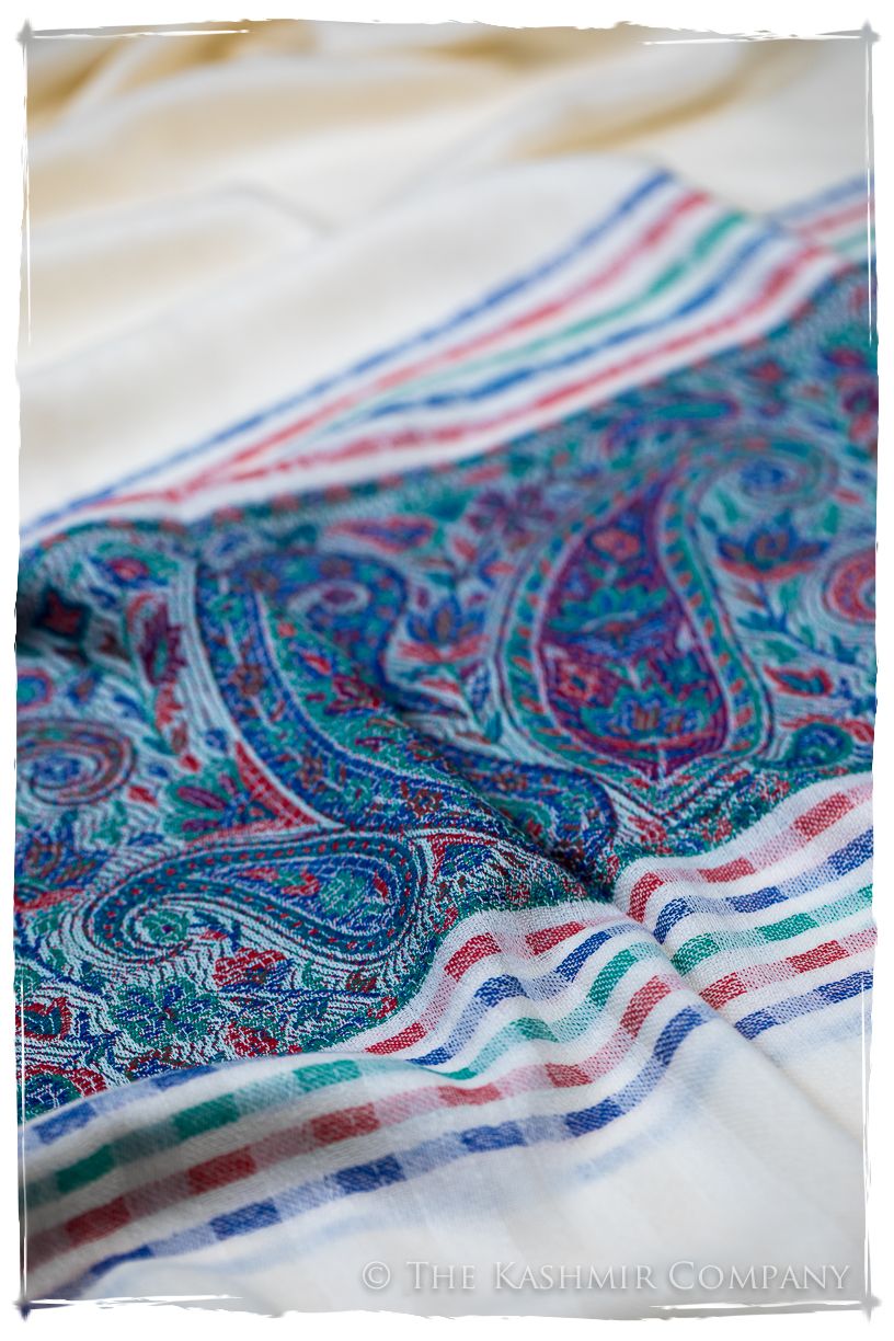 Graziella Frontière Ivory Kashmir Wool Scarf