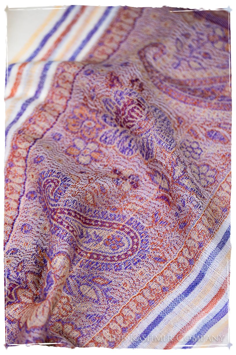 Griselda Frontière Ivory Kashmir Wool Scarf