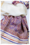 Griselda Frontière Ivory Kashmir Wool Scarf