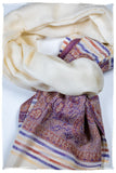 Griselda Frontière Ivory Kashmir Wool Scarf