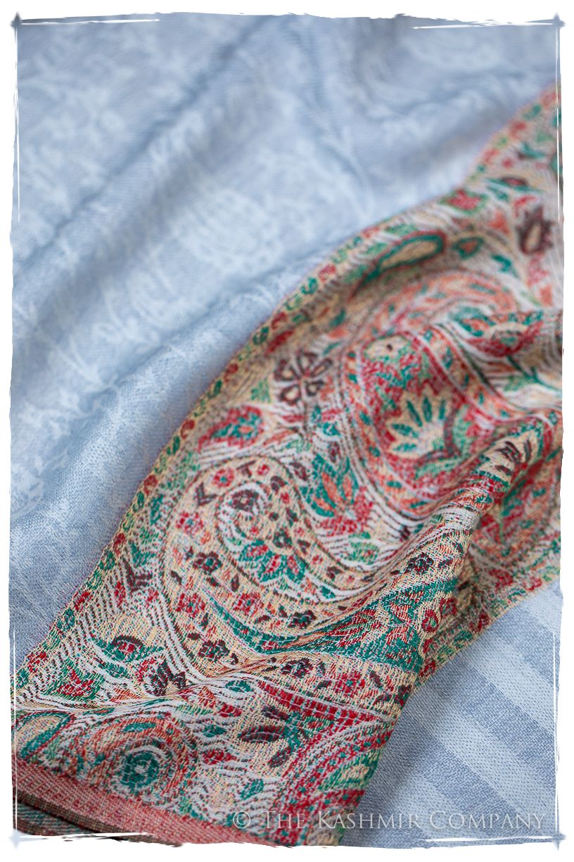 Letizia Frontière Ivory Kashmir Wool Scarf