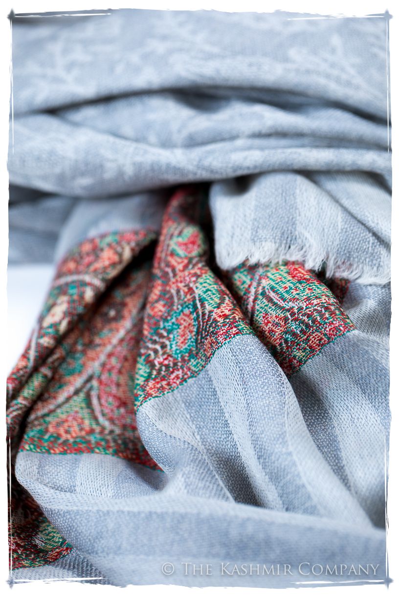 Letizia Frontière Ivory Kashmir Wool Scarf