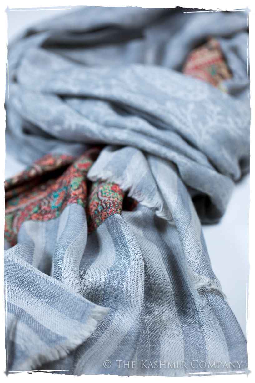 Letizia Frontière Ivory Kashmir Wool Scarf