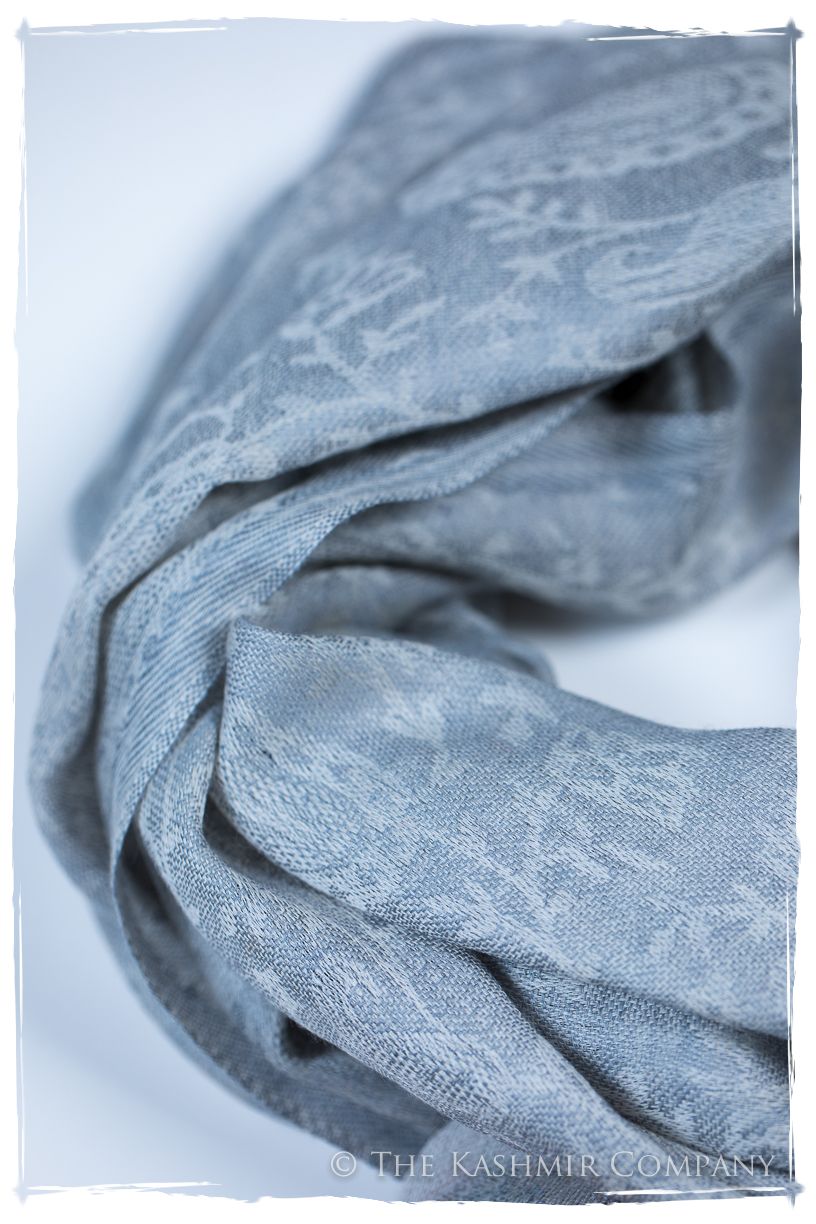Letizia Frontière Ivory Kashmir Wool Scarf