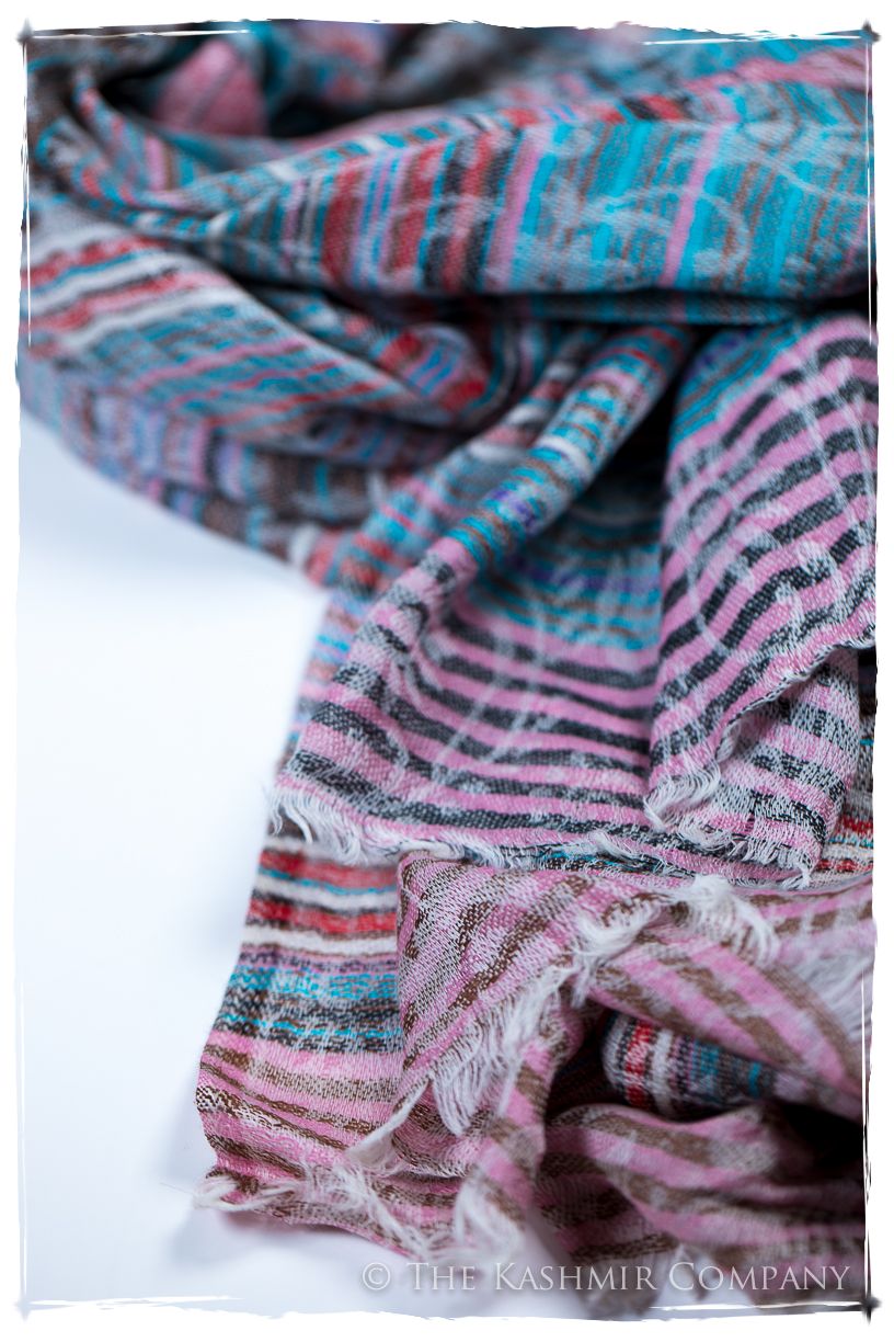 Liliana Champs de Paisley Ivory Kashmir Wool Scarf