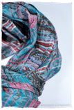 Liliana Champs de Paisley Ivory Kashmir Wool Scarf