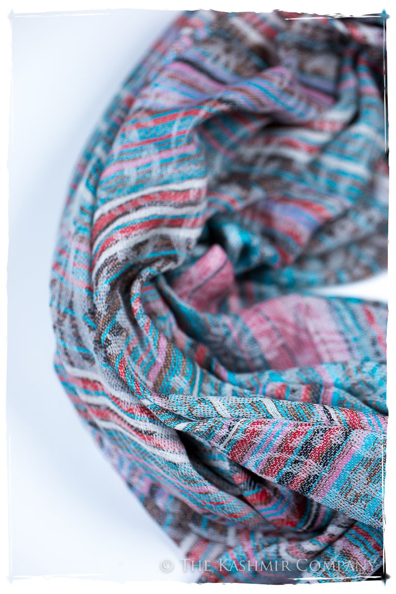 Liliana Champs de Paisley Ivory Kashmir Wool Scarf