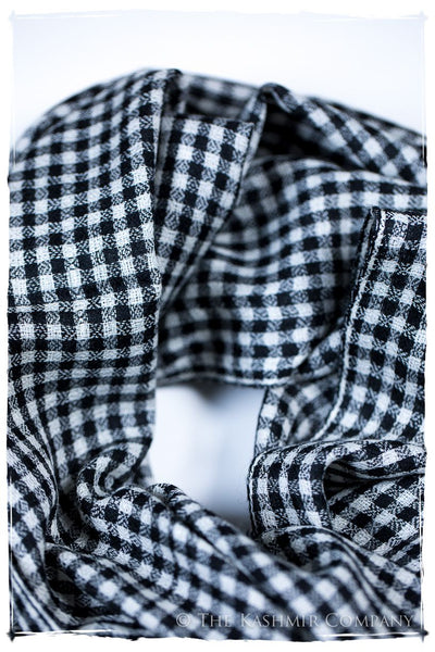 Carreaux Noir et Blanc Kashmir Wool Scarf