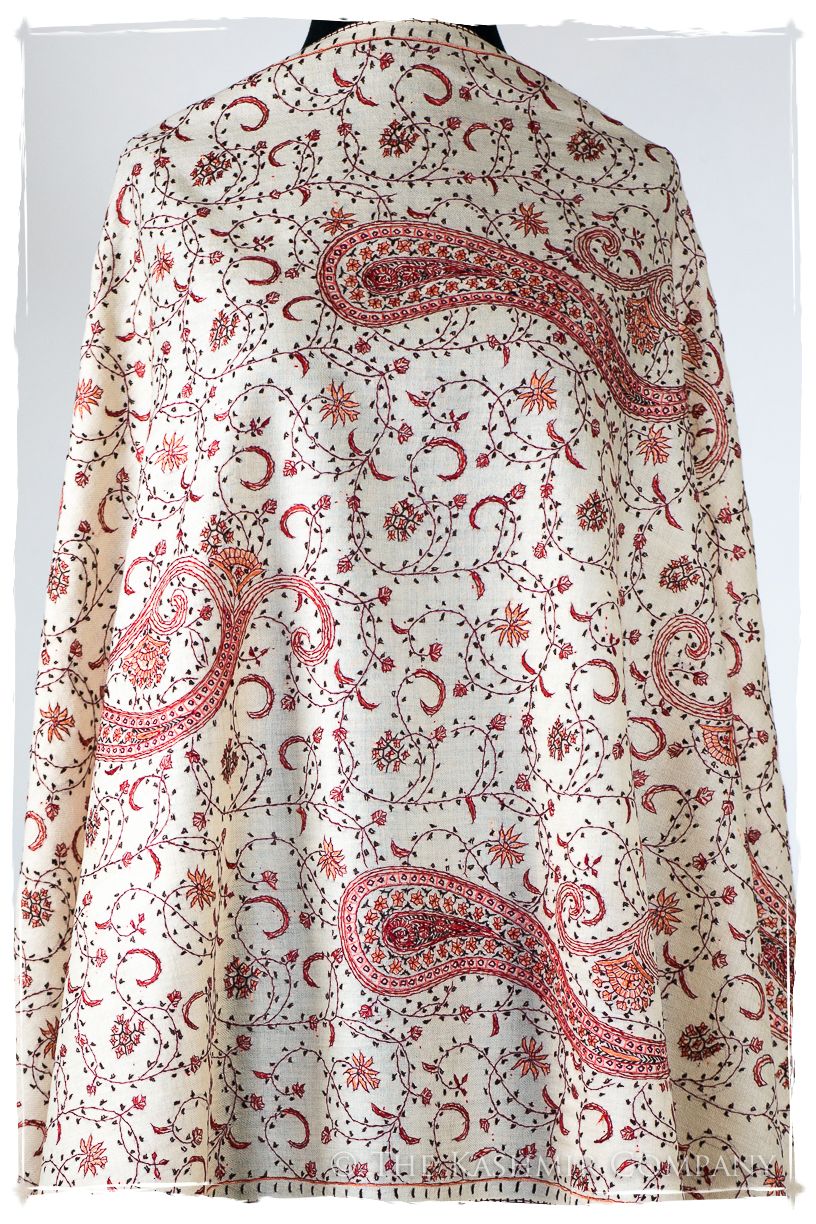 Auroretté Blanché de'Laine Sozni Paisley Orient Shawl