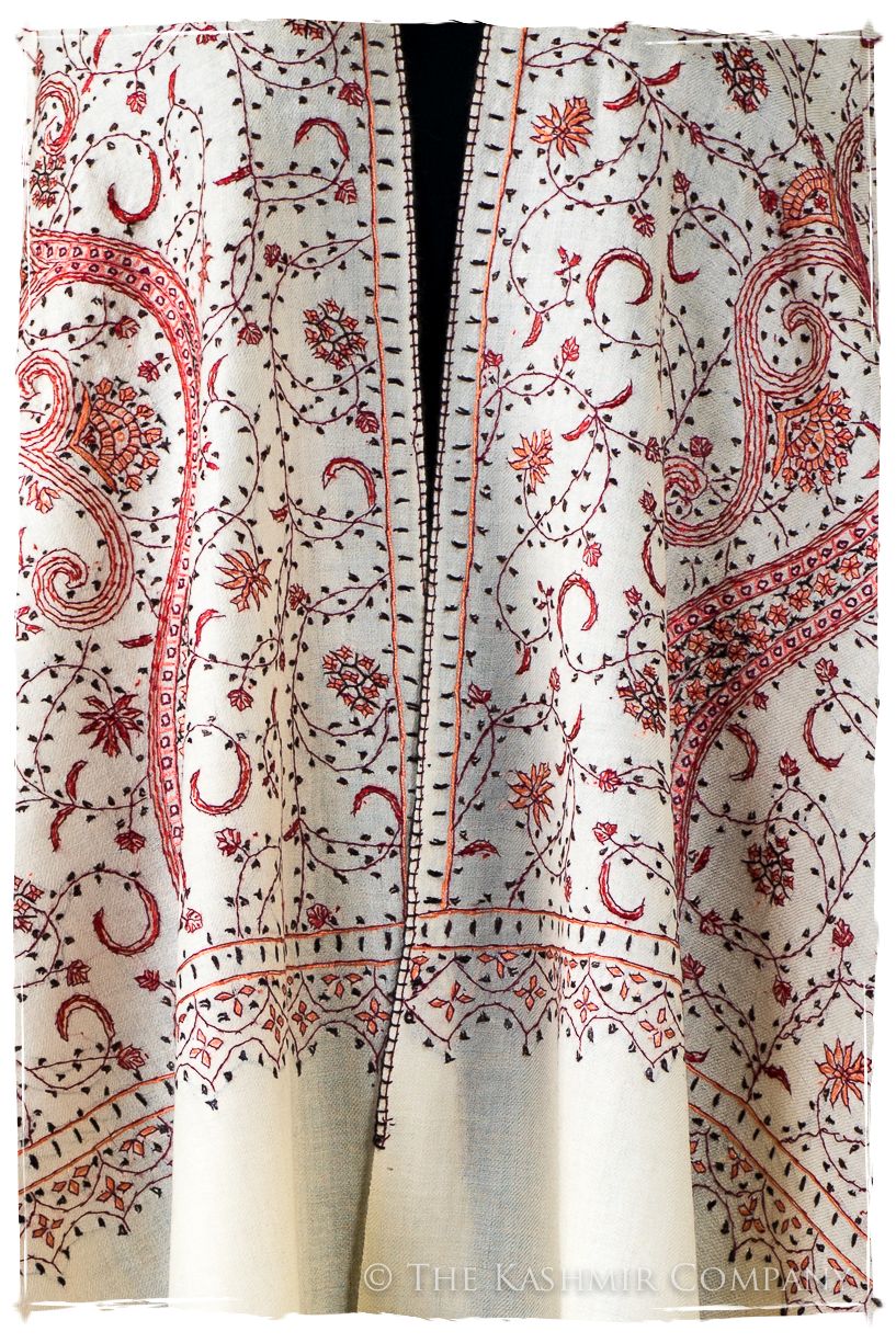 Auroretté Blanché de'Laine Sozni Paisley Orient Shawl