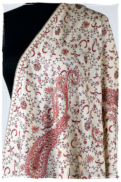 Auroretté Blanché de'Laine Sozni Paisley Orient Shawl