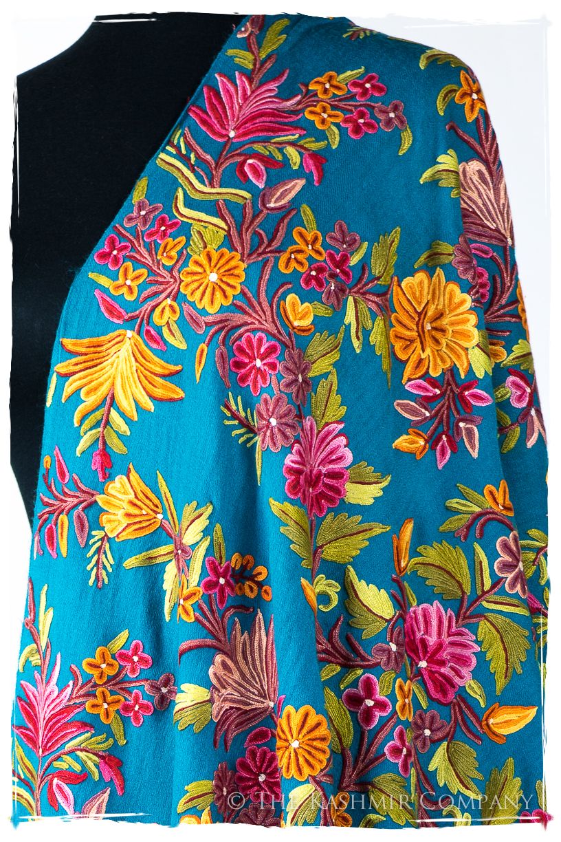 Amoureuse de Élise Française Bleu Notre Dame Shawl