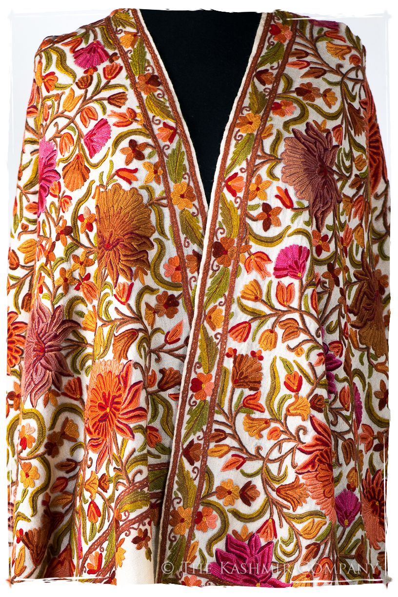 Jardin Brigitte de Bijoux Rouges en Cachemire Antiquaires Shawl
