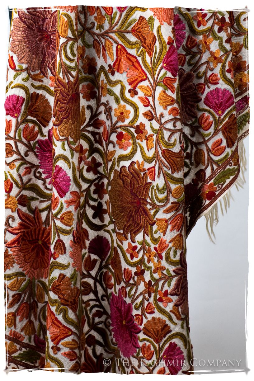 Jardin Brigitte de Bijoux Rouges en Cachemire Antiquaires Shawl