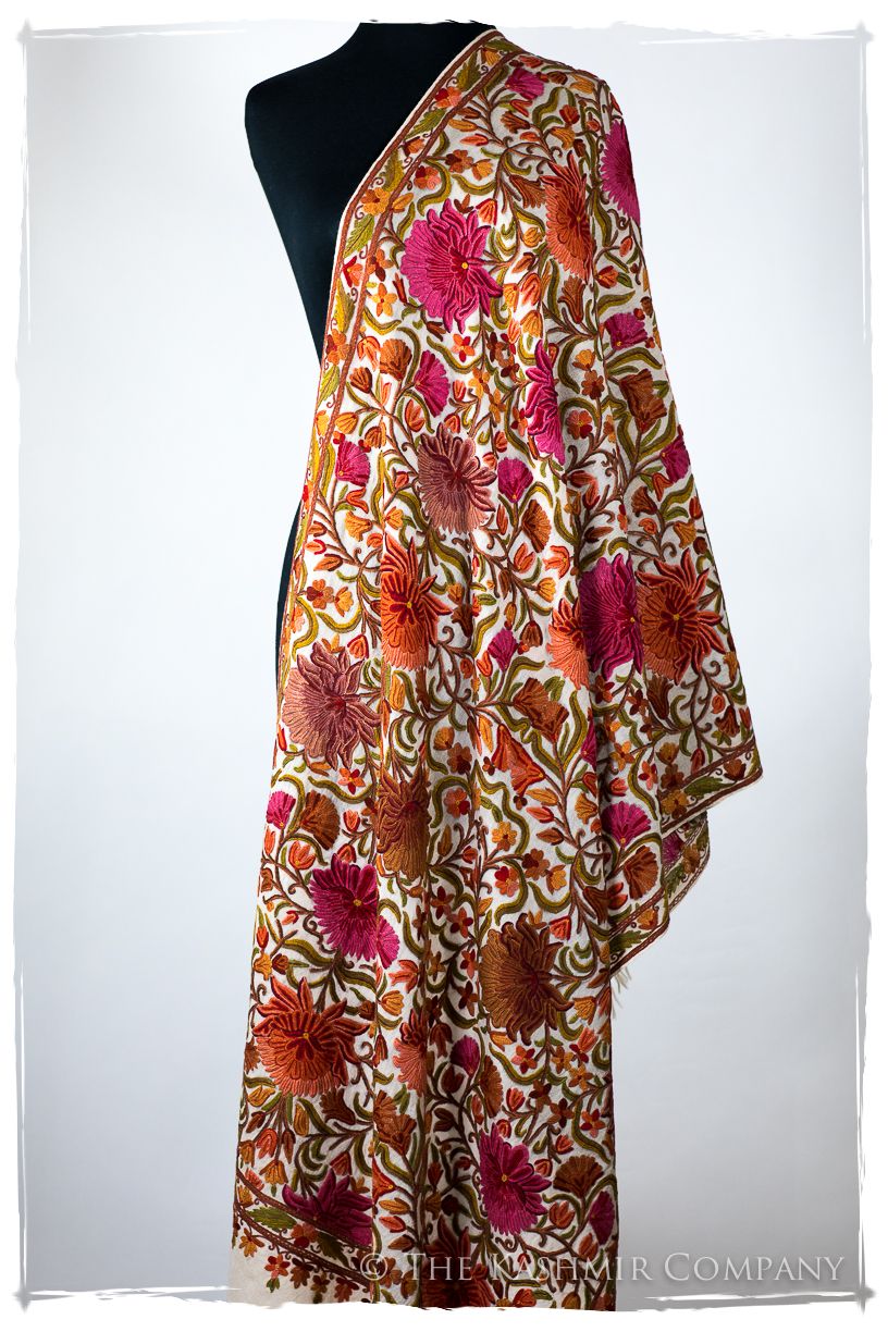 Jardin Brigitte de Bijoux Rouges en Cachemire Antiquaires Shawl