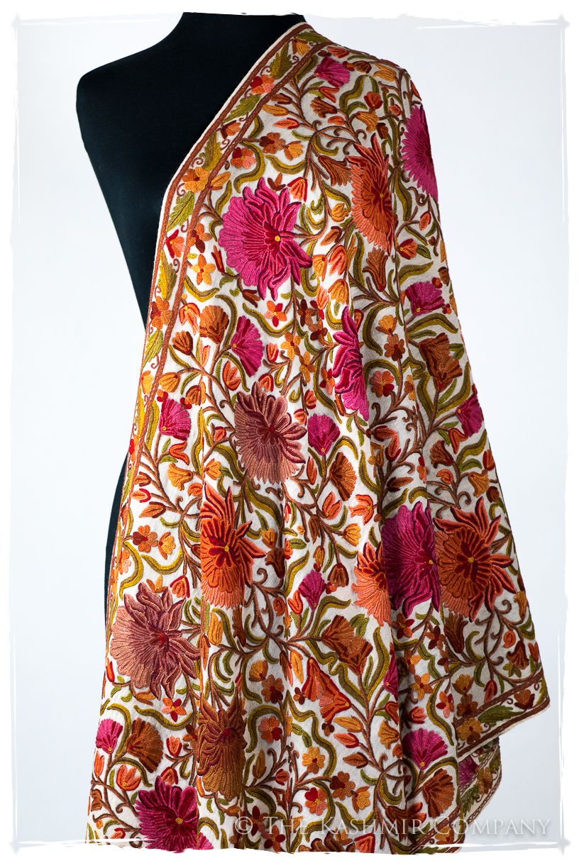 Jardin Brigitte de Bijoux Rouges en Cachemire Antiquaires Shawl