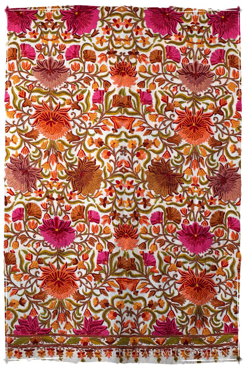 Jardin Brigitte de Bijoux Rouges en Cachemire Antiquaires Shawl