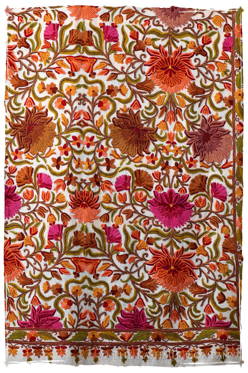 Jardin Brigitte de Bijoux Rouges en Cachemire Antiquaires Shawl