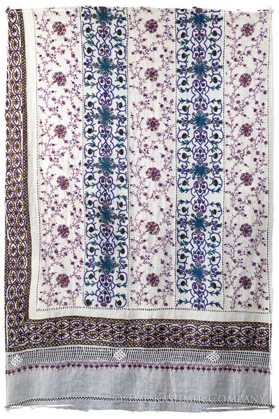 Trois Embroideries Soirée Ivoire Majestueux Française Antiquaires Shawl