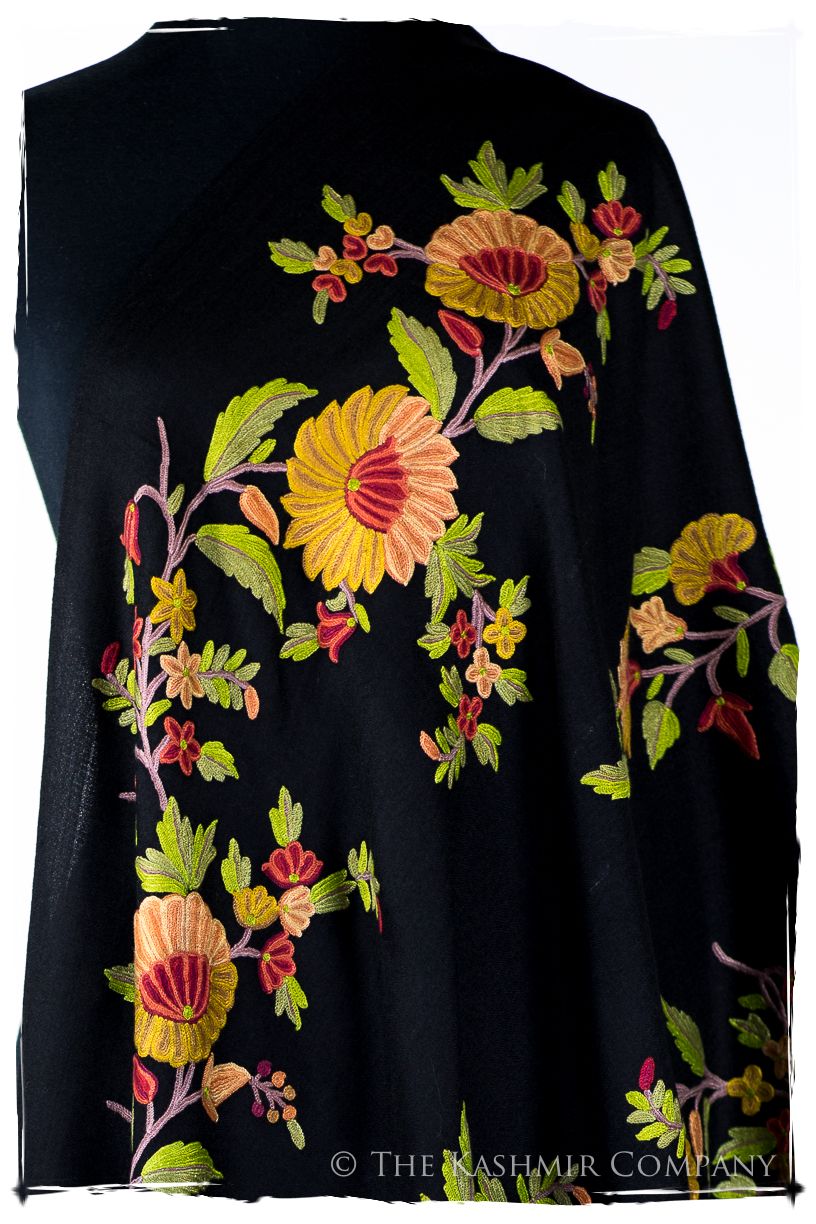 Jardin de Vignes Broderie d'acacia Chaîne Tirée Notre Dame Shawl