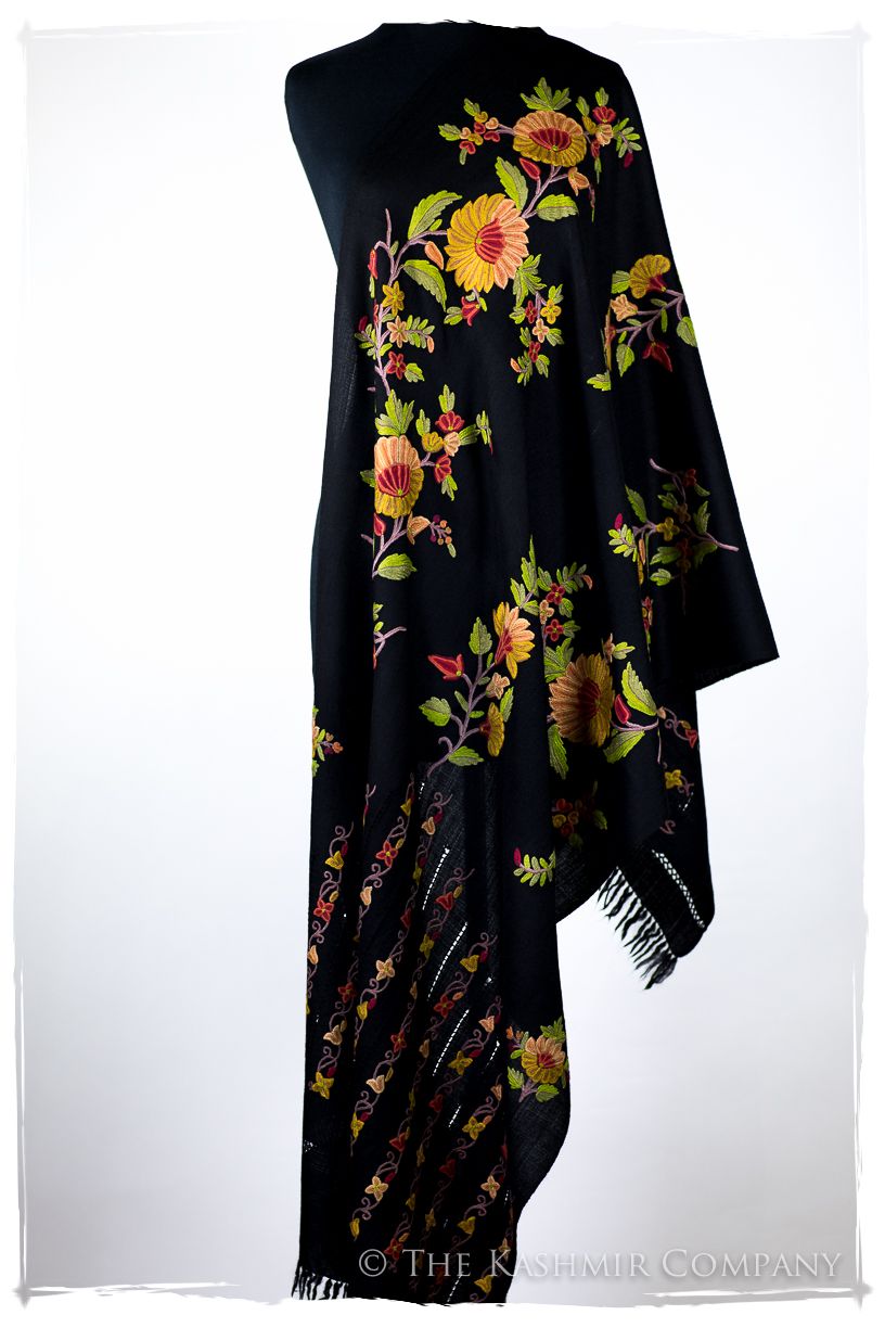 Jardin de Vignes Broderie d'acacia Chaîne Tirée Notre Dame Shawl