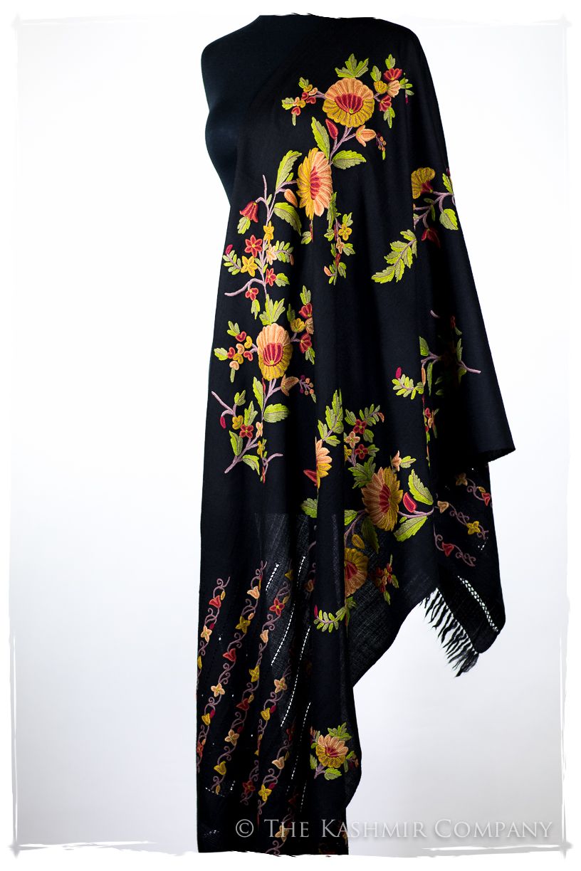 Jardin de Vignes Broderie d'acacia Chaîne Tirée Notre Dame Shawl