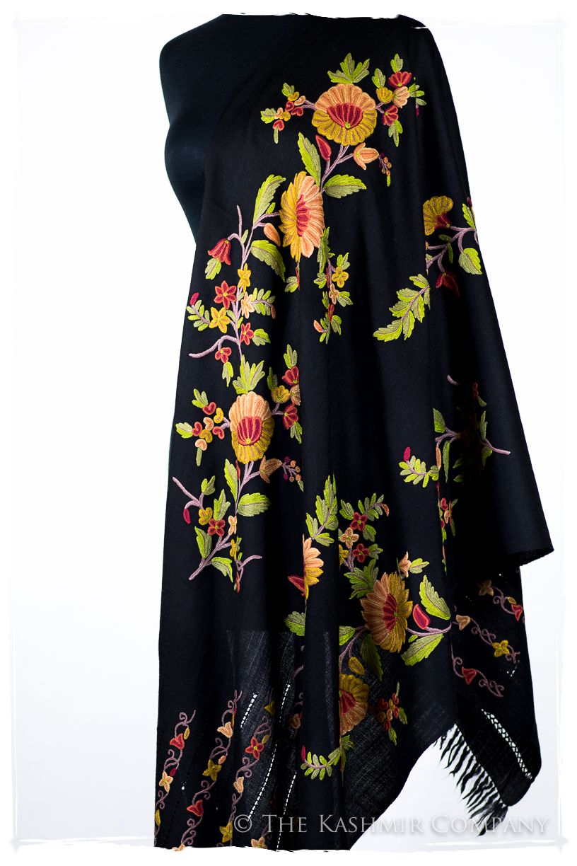 Jardin de Vignes Broderie d'acacia Chaîne Tirée Notre Dame Shawl