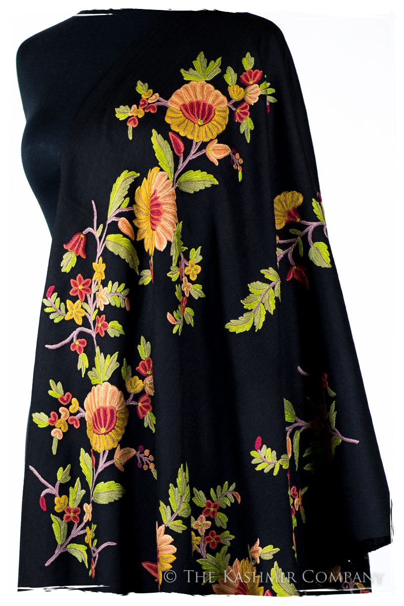 Jardin de Vignes Broderie d'acacia Chaîne Tirée Notre Dame Shawl