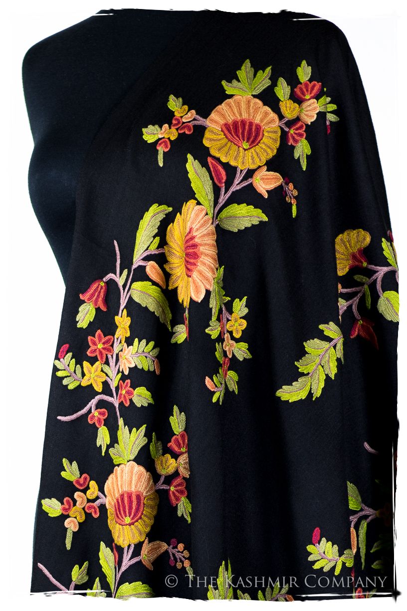Jardin de Vignes Broderie d'acacia Chaîne Tirée Notre Dame Shawl