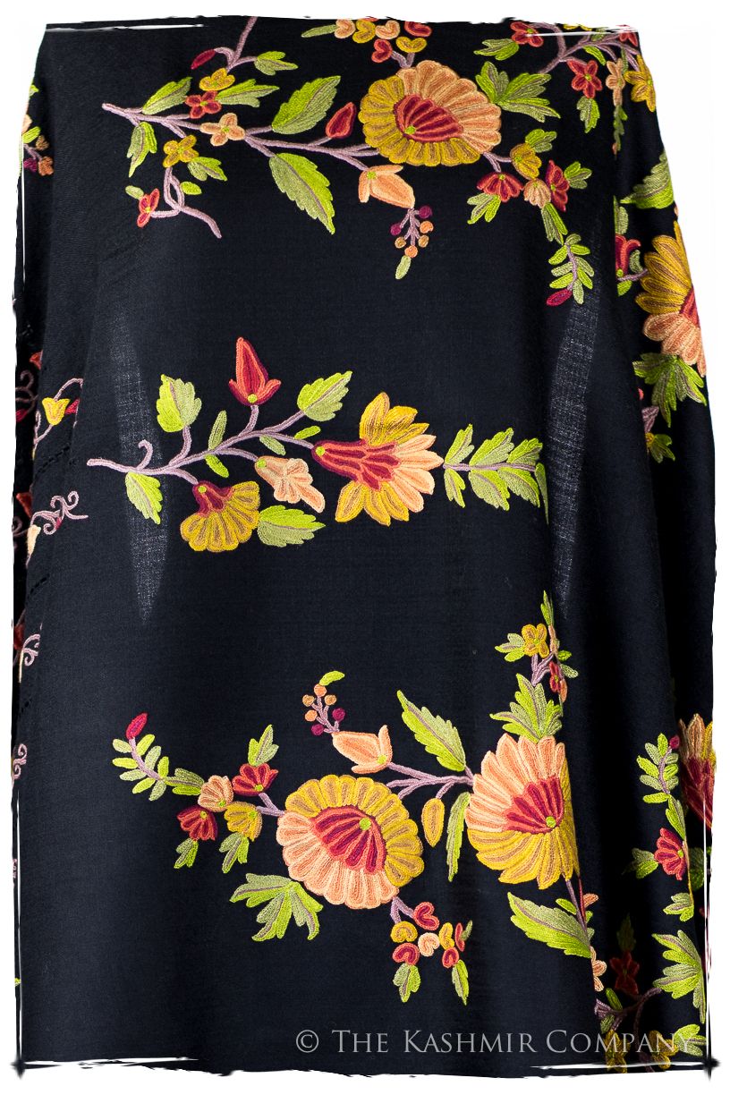 Jardin de Vignes Broderie d'acacia Chaîne Tirée Notre Dame Shawl